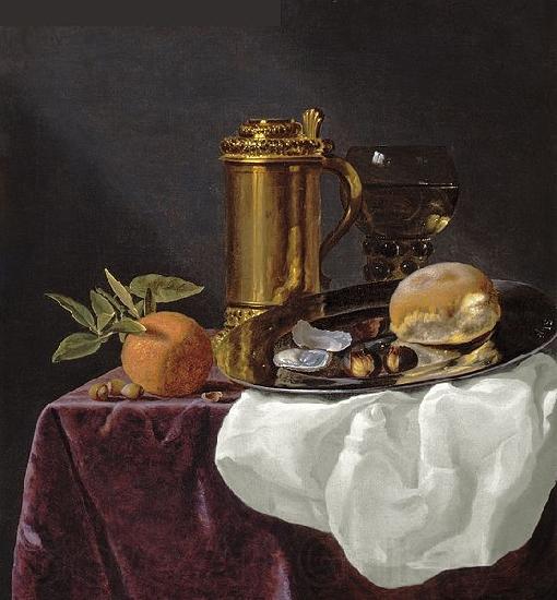 simon luttichuys Bread and an Orange resting on a Draped Ledge Spain oil painting art